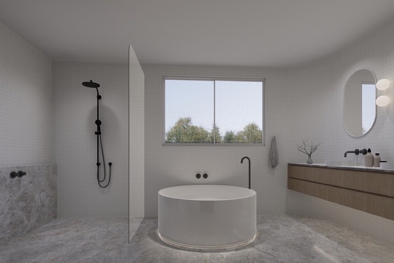 SPECTRE. Nearly completed. ⠀⠀⠀⠀⠀⠀⠀⠀⠀ Indulge in pure opulence within the confines of our exquisite master bedroom at SPECTRE. ⠀⠀⠀⠀⠀⠀⠀⠀⠀ Unwind and rejuvenate in the lavish round bathtub, surrounded by the finest materials and captivating design. The walk-in wardrobe offers ample storage space to keep your personal…