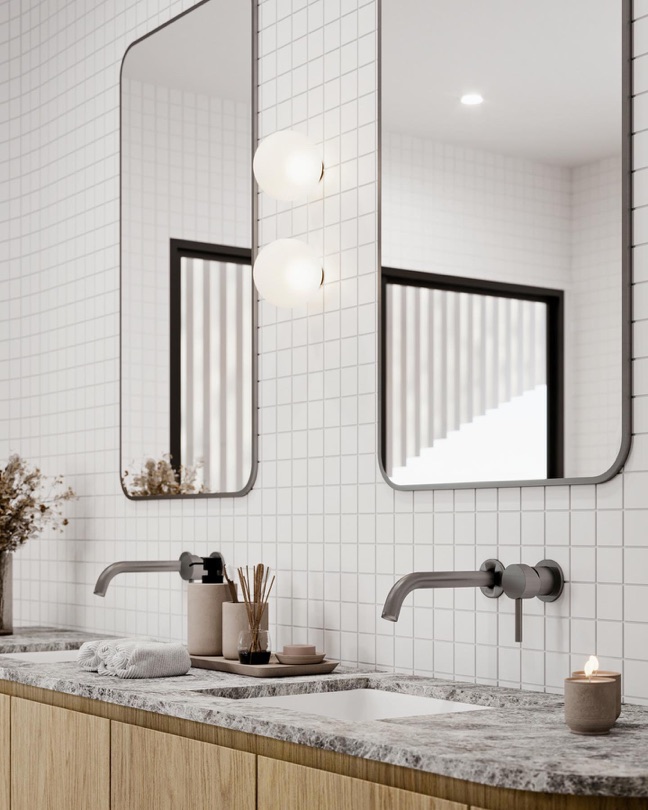 Bathroom details at SPECTRE. ⠀⠀⠀⠀⠀⠀⠀⠀⠀ This space is a testament to our unwavering commitment to detail and quality. Prepare to be captivated by the standout features that define this high-end sanctuary, including the exquisite monochrome marble and sleek matte black fixtures. ⠀⠀⠀⠀⠀⠀⠀⠀⠀ DESIGN | DEVELOP |…