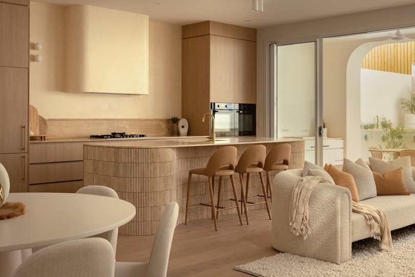 AMMOS. On The Market. ⠀⠀⠀⠀⠀⠀⠀⠀⠀ The kitchen at AMMOS redefines sophistication, serving as the centrepiece of the home. Featuring elegant fluted travertine countertops and custom timber finishes, it brings a perfect balance of elegance and natural beauty. ⠀⠀⠀⠀⠀⠀⠀⠀⠀ Seamlessly blending indoor and outdoor living, the…