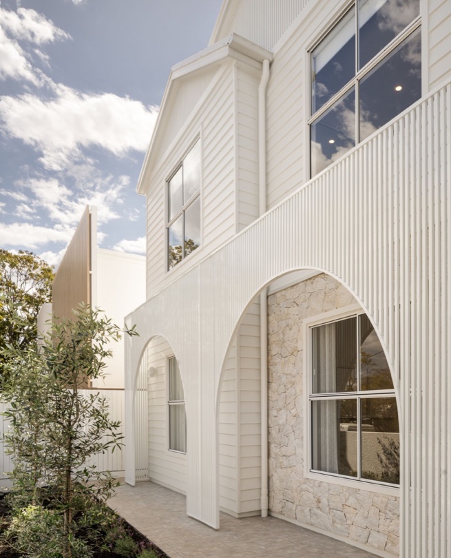 HAVEN A home that lives up to its name—bold yet serene, grounded yet refined. The façade makes a striking first impression, while inside, sweeping curves and a warm, layered palette soften the architectural edge. From the sculptural staircase to the considered flow of the living and kitchen spaces, HAVEN is a quiet…