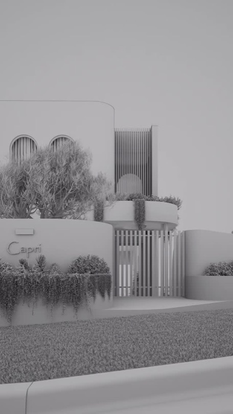 CAPRI Soft tones. Curved form. City views. Now under construction in Holland Park West, CAPRI brings a modern Mediterranean influence to an elevated corner site. A composition of sculptural curves, refined textures, and warm restraint—designed to capture light and framed outlooks at every turn. Enquire via…