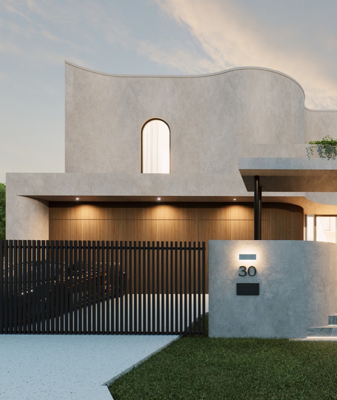 AETHER Rising gracefully within Hendra’s leafy streets, AETHER reveals its bespoke façade as dusk falls. Every angle has been considered to create a sculptural form that is as unique as it is refined. A home designed to stand apart, with details crafted entirely for this site. All enquires to sales@sabdia.com.au…